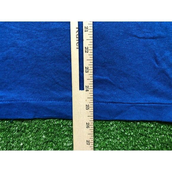 Vintage 90s Quality Built With Pride Men's Single Stitch Tee Size Medium Blue US - Picture 3 of 8